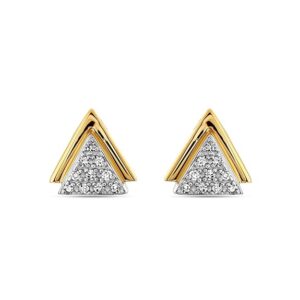 jewels lab grown diamonds (0.10 ct) dual tone triangle spark stud earrings | 925 sterling silver | si clarity | e f color | sgl certified | fine jewellery gifts for women & girls